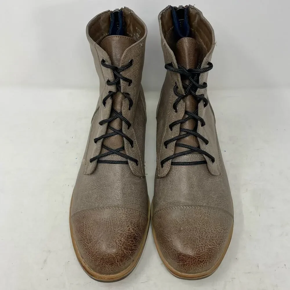Avenue Grey Faux Leather Athens Cap Toe Zipper Boots Womens Size 11
